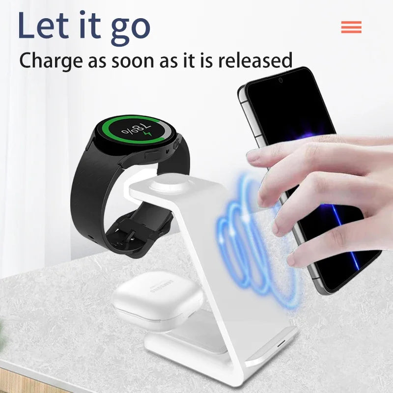 3-in-1 Wireless Fast Charging Stand – Power Up Your Devices with Ease!