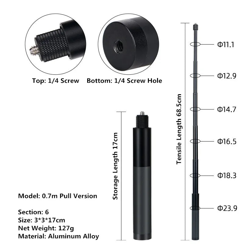 Invisible Selfie Stick for Insta360 X3/X2/X4