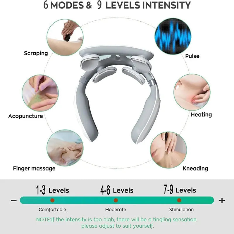 Ergonomic Neck Massager with Heat & Vibration