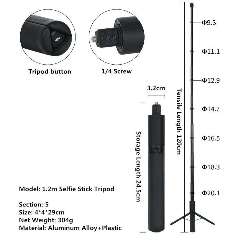 Invisible Selfie Stick for Insta360 X3/X2/X4