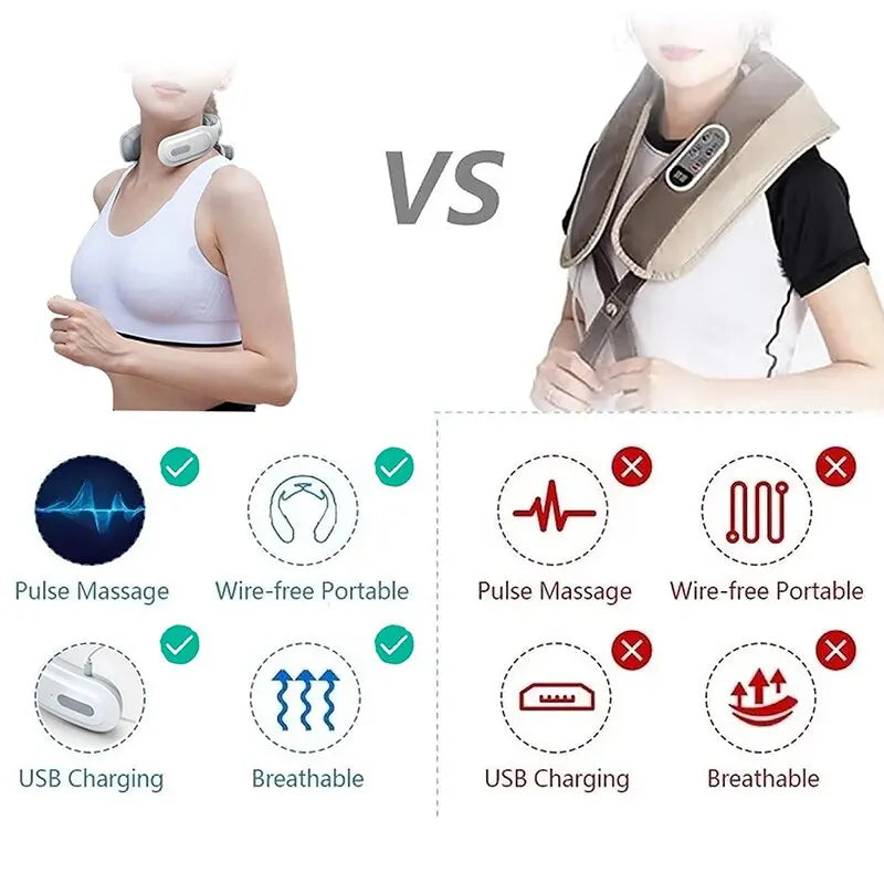 Ergonomic Neck Massager with Heat & Vibration
