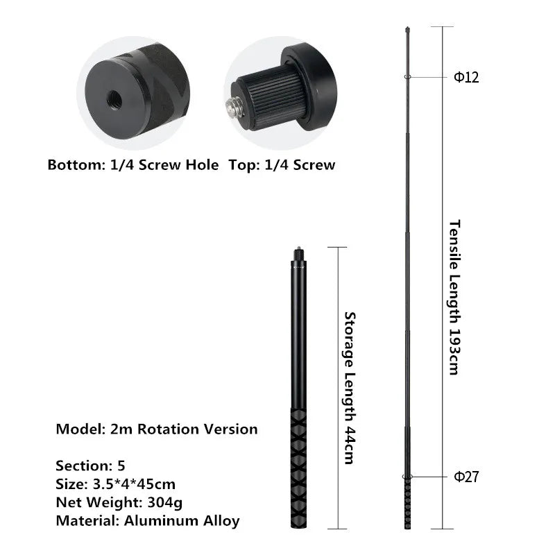 Invisible Selfie Stick for Insta360 X3/X2/X4