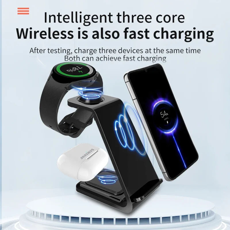3-in-1 Wireless Fast Charging Stand – Power Up Your Devices with Ease!