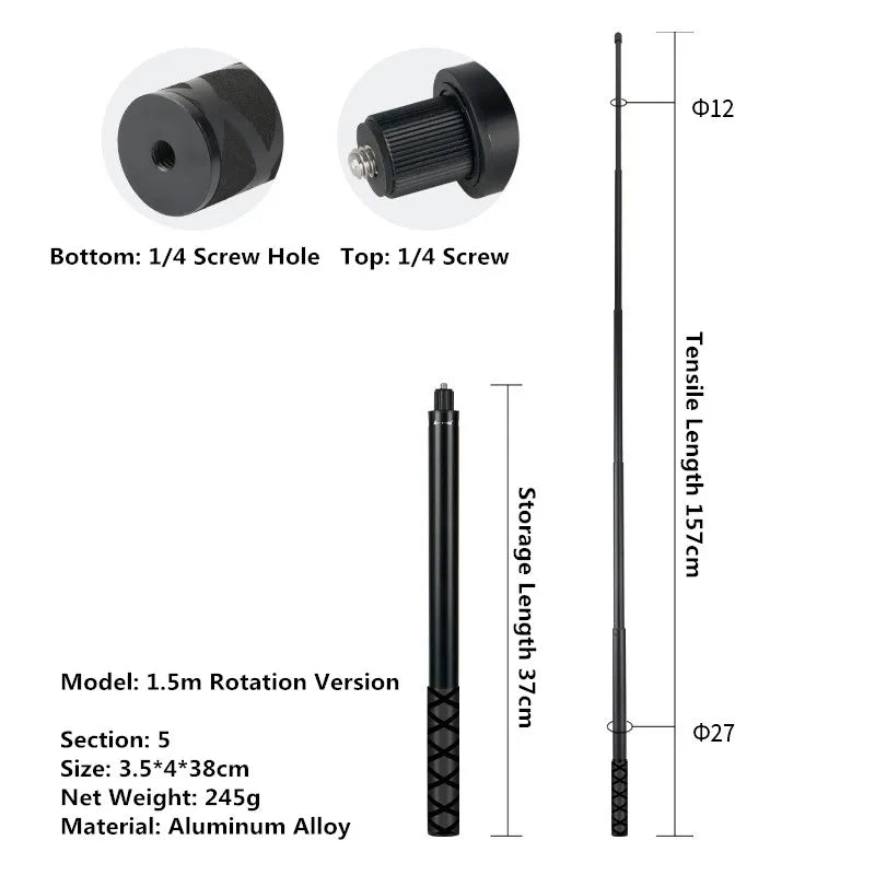 Invisible Selfie Stick for Insta360 X3/X2/X4