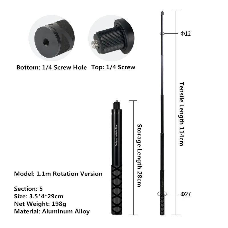Invisible Selfie Stick for Insta360 X3/X2/X4