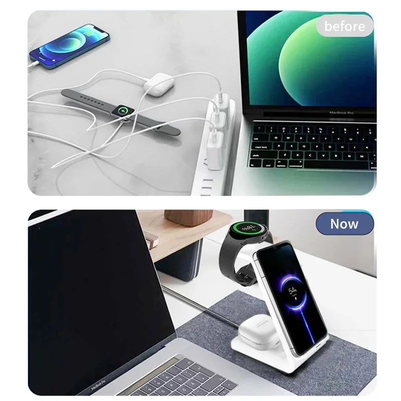 3-in-1 Wireless Fast Charging Stand – Power Up Your Devices with Ease!