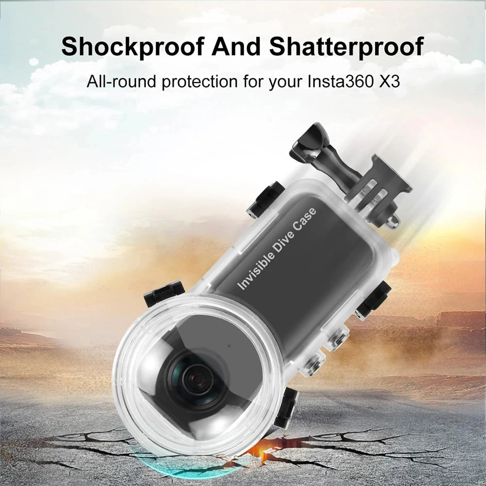 Invisible Dive Case for Insta360 X3 – Waterproof Protection Up to 50M!